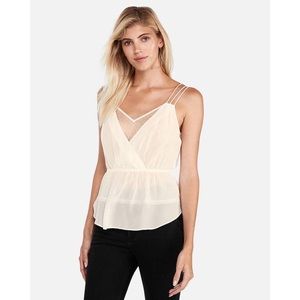 Express White Strappy Peplum Cami